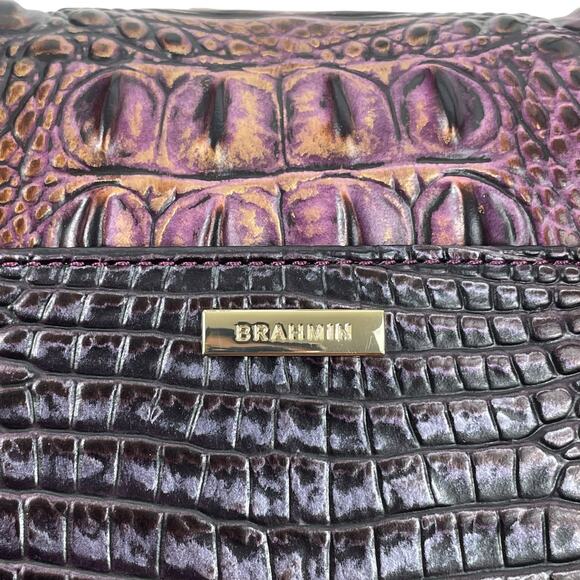 Brahmin Dayan Leather Shoulder Bag Fig Jam Melbourne Purple East West Bag - Picture 15 of 15